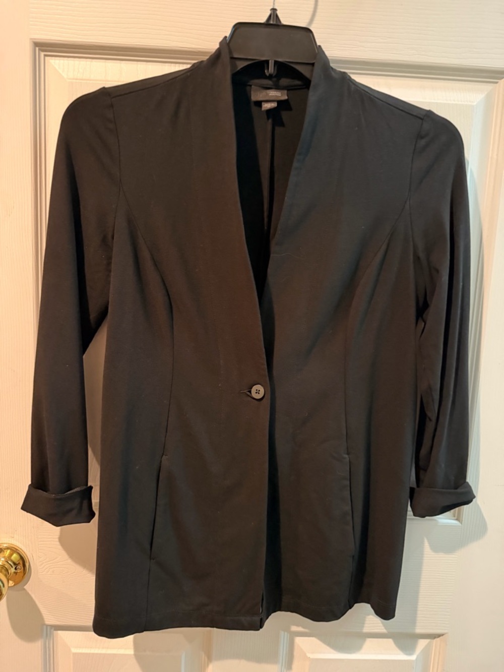 Source Unknown Black Single-Button Open Front Blazer